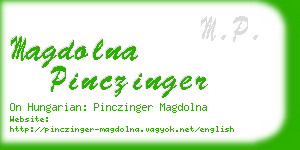 magdolna pinczinger business card